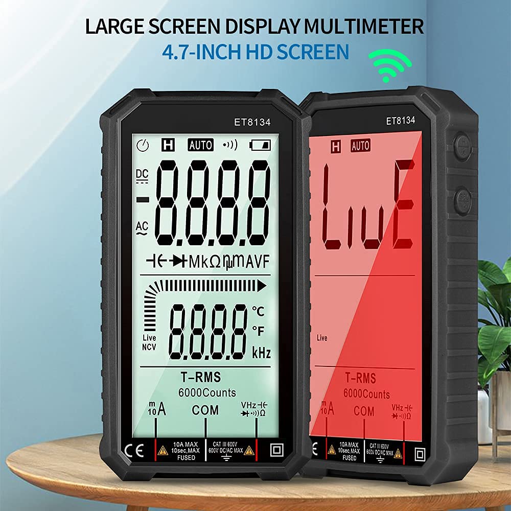 Μεγάλο Ψηφιακό Multi Tester Πολύμετρο NCV, Μέτρηση Διόδου, Χωρητικότητας, Θερμοκρασίας, DMM, TRMS Οθόνη LCD CC/CA